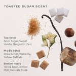 Aura Hair + Body Mist™ in Toasted Sugar Aura Hair + Body Mist toasted sugar scent
Top:
Spun Sugar, Sweet Vanilla, Bergamot Zest
Middle:
Shea Butter, Waterlily, Yellow Daffodil
Bottom:
Tonka Bean, Amber Mist, Delicate Musk