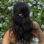 Barrette Set of 3 in Sunrise Model wearing Barrette Set in Sunrise