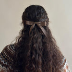 Bow Barrette in Toasted Sugar Model wearing Bow Barrette in Toasted Sugar in hair.