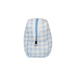 Gingham Pouch in Powder Blue Gingham Pouch in Powder Blue side view