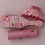 Lychee Baby Rhinestone Sticker Set aura hair + body mist in lychee baby, big effing clip, and boar brush covered in stickers