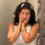 Popstar Clips in Dove Wing model wearing Popstar Clips in Dove Wing in hair