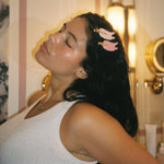 Popstar Clips in Pink Aura model wearing Popstar Clips in Pink Aura