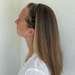 Starlet Headband in Scalloped Amber Model wearing Starlet Headband in Scalloped Amber in hair.