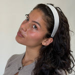 Starlet Headband in Grey Cabana model wearing Starlet Headband in Grey Cabana