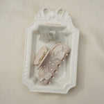 Baby Star Clip Set in Silver Tinsel Baby Star Clip Set in Silver Tinsel in tray with sweetheart clip