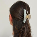 Big Effing Clip in Marshmallow and Creme model wearing Big Effing Clip in Marshmallow and Creme in hair