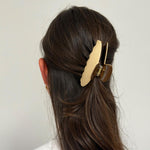 Big Effing Clip in Milk and Cookies model wearing Big Effing Clip in Milk and Cookies in hair