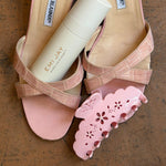 Big Effing Clip in Rose Fleur Eyelet Big Effing Clip in Rose Fleur Eyelet and aura mist in angel wings on blahnik shoes