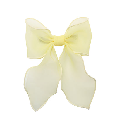 Bow Barrette in Pale Yellow