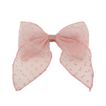 Bow Barrette in Sheer Baby Mauve Bow Barrette in Sheer Baby Mauve