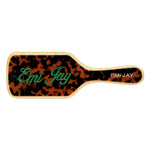 Custom Paddle Brush Custom Bamboo Paddle Brush in Tortoise with Emi Jay in green stones