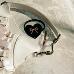 Heart Hair Tie in Night Angel Heart Hair Tie in Night Angel next to popstar clip