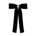 Iconic Velvet Bow Barrette in Noir Iconic Velvet Bow Barrette in Noir