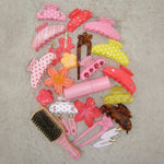Mini Boar Bristle Brush in Lychee Baby aura hair + body mist in lychee baby with assorted emi jay hair accessories and brush
