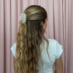 Mini Cloud Clip in Grey Smoke model wearing Mini Cloud Clip in Grey Smoke in hair