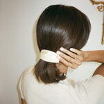 Ponytail Barrette in Chantilly model wearing Ponytail Barrette in Chantilly in hair