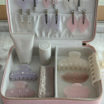 Ponytail Barrette in Pink Cloud assorted emi jay hair care and accessories in vanity case
