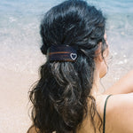 Ponytail Barrette in Tortoise Heart model wearing Ponytail Barrette in Tortoise Heart