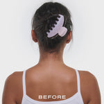 Angel Hold™ Styling Cream Nadia Before & After using Angel Hold for her hair clipped with a Big Effing Clip