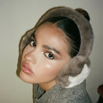 Sugar Muffs in Cocoa Love closeup of model wearing Sugar Muffs in Cocoa Love