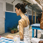 Super Bloom Clip in Mint Pearl model with Super Bloom Clip in Mint Pearl in hair