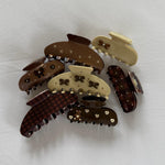 Sweetheart Clip in Cocoa Cashmere Assorted Emi Jay Toasted Sugar Hair Claw Clips.