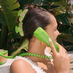 Sweetheart Clip in Green Hibiscus closeup of 2 x Sweetheart Clip in Green Hibiscus in hair