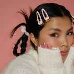 Barrette Set in Bundle Up closeup of Barrette Set in Bundle Up in hair