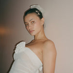 Barrette Set in Take A Bow model wearing Barrette Set in Take A Bow + Cloud Scrunchie in Storm