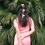 Big Effing Clip in Peach Cabana model wearing Big Effing Clip in Peach Cabana