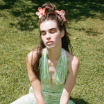 Big Daisy Clip in Clementine model wearing Big Daisy Clip in Clementine in hair