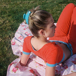 Big Effing Clip in Azure model wearing Big Effing Clip in Azure