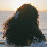 Big Effing Clip in Jet Lag Blue model wearing Big Effing Clip in Jet Lag Blue in hair