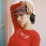 Big Effing Clip in Juicy After Dark model wearing Big Effing Clip in Juicy After Dark