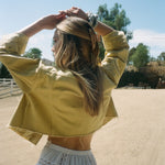 Big Effing Clip in Sagittarius model with Big Effing Clip in Brownstone + Sagittarius in hair