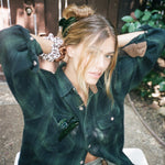 Big Effing Clip in Taurus model wearing Big Effing Clip in Taurus in hair