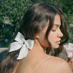 Bow Barrette in Tutu closeup of Bow Barrette in Tutu in hair