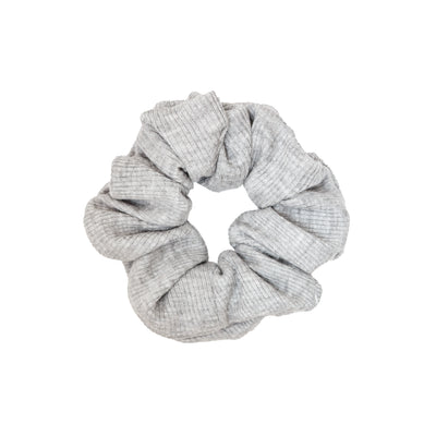 Cotton Scrunchie in Ribbed Heather Grey
