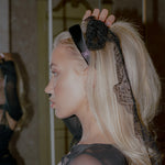 Halo Headband in Midnight model wearing Halo Headband in Midnight