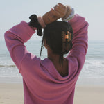 Jelly Clip in Amber Glow model wearing Jelly Clip in Amber Glow