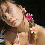 Midi Super Bloom Clip in Starfruit model wearing Midi Super Bloom Clip in Starfruit + Dragonfruit