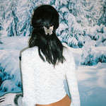 Mini Mariposa Clip in Earl Grey model with Mini Mariposa Clip in Earl Grey in hair