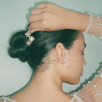 Pin Set in Wedding Cake model wearing Pin Set in Wedding Cake