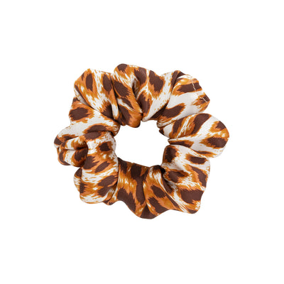 Printed Scrunchie in Copper Leopard