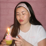 Star Headband in Frosted Lilac Julianne wearing Star Headband