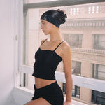 Star Headband in Noir model wearing Star Headband in Noir + Big Effing Clip in Noir