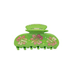 Sweetheart Clip in Green Hibiscus Sweetheart Clip in Green Hibiscus in Sunlight