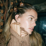 Teddy Bear Clip Set in Amber model with Teddy Bear Clip Set in Amber in hair