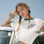 Teddy Bear Clip Set in Vanilla Bean model wearing Teddy Bear Clip Set in Vanilla Bean in braids